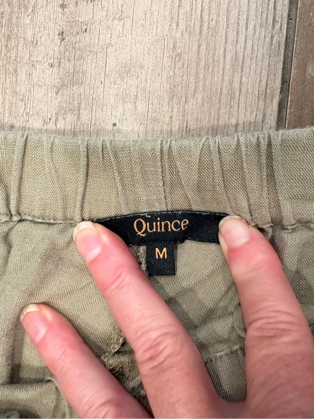 Quince 100% European Linen Pants Size Medium Olive Green Minimalist Boho Women